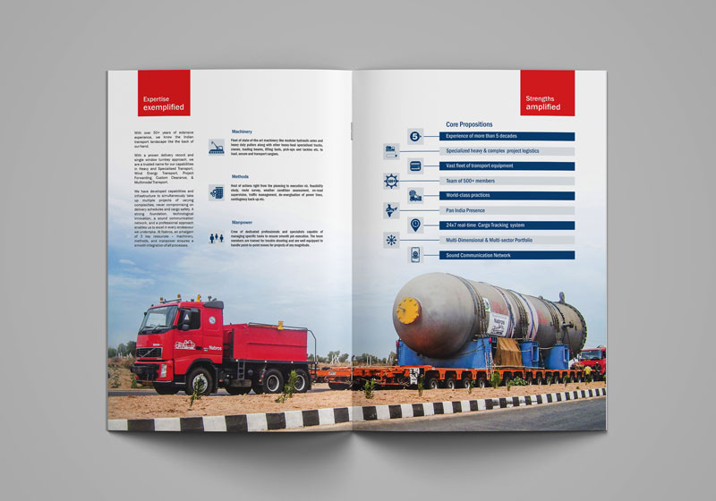 Brochure design for a transport firm